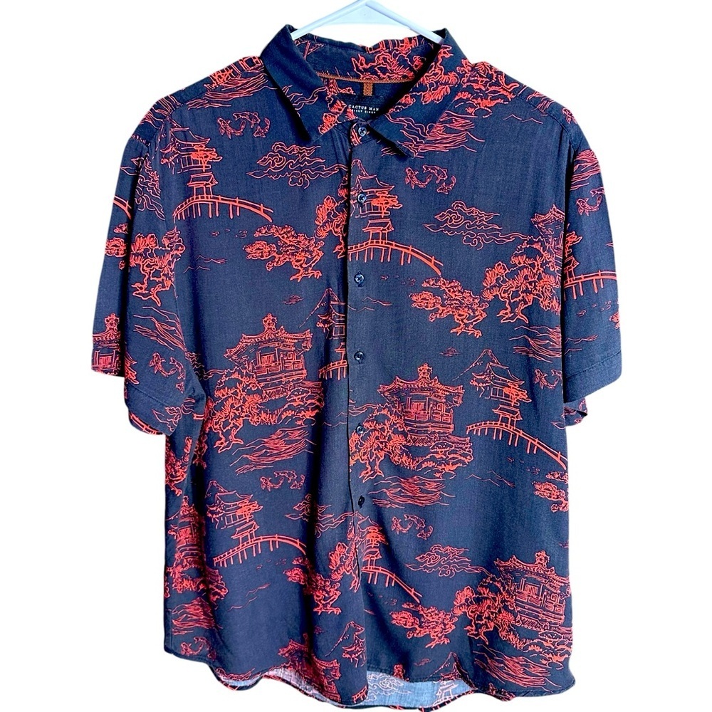 🔴 5 for $40 SALE! Cactus Man Ricky Singh Black Red Men’s Short Sleeve Shirt XL